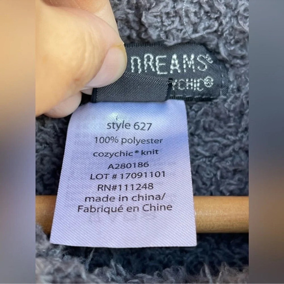 Barefoot Dreams One Size Cozy Chic Beach Fringe Lounge Poncho In gray/tan XL - Picture 8 of 9